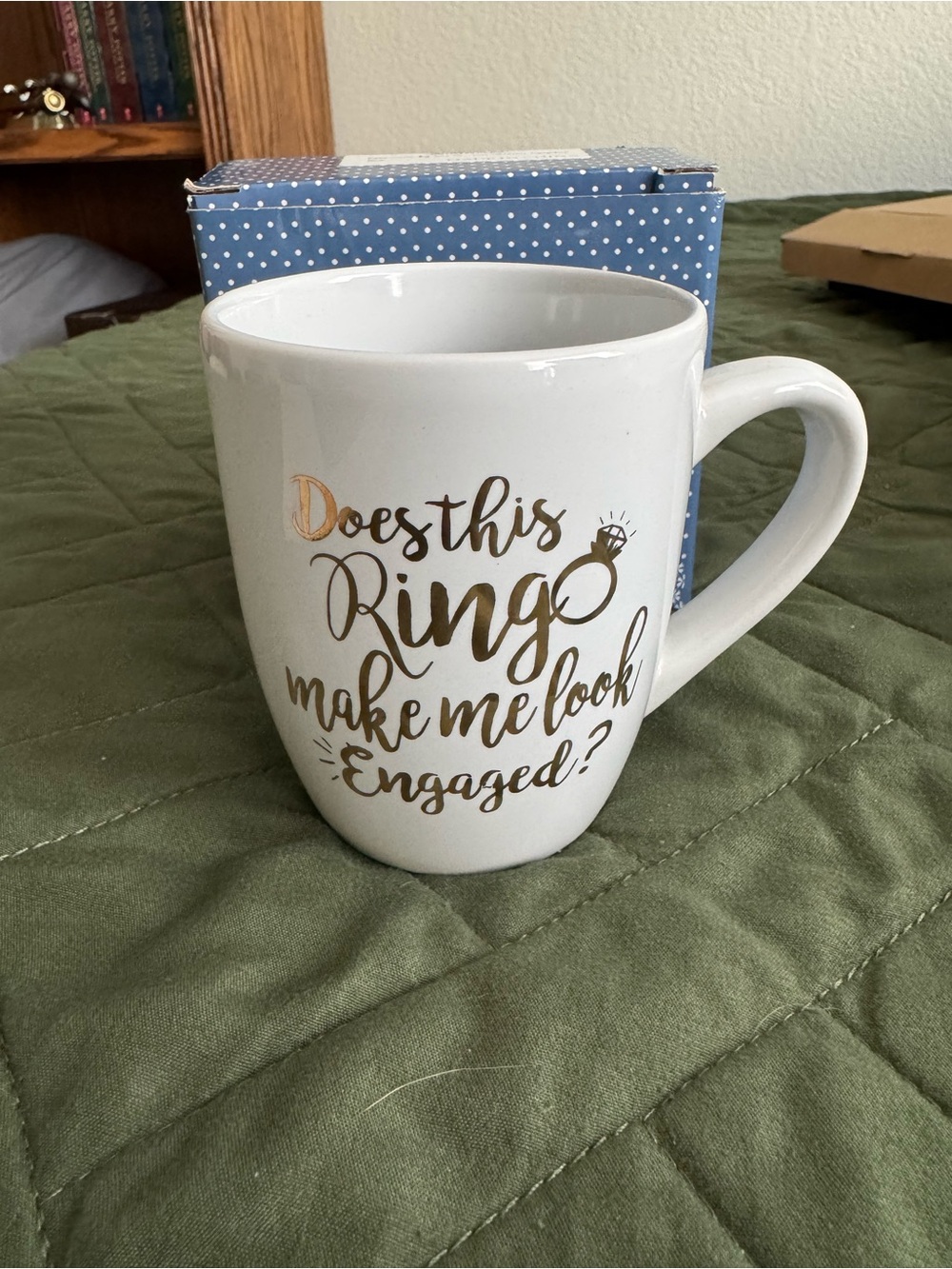 White 'Does this Ring make me look Engaged?' Ceramic Mug